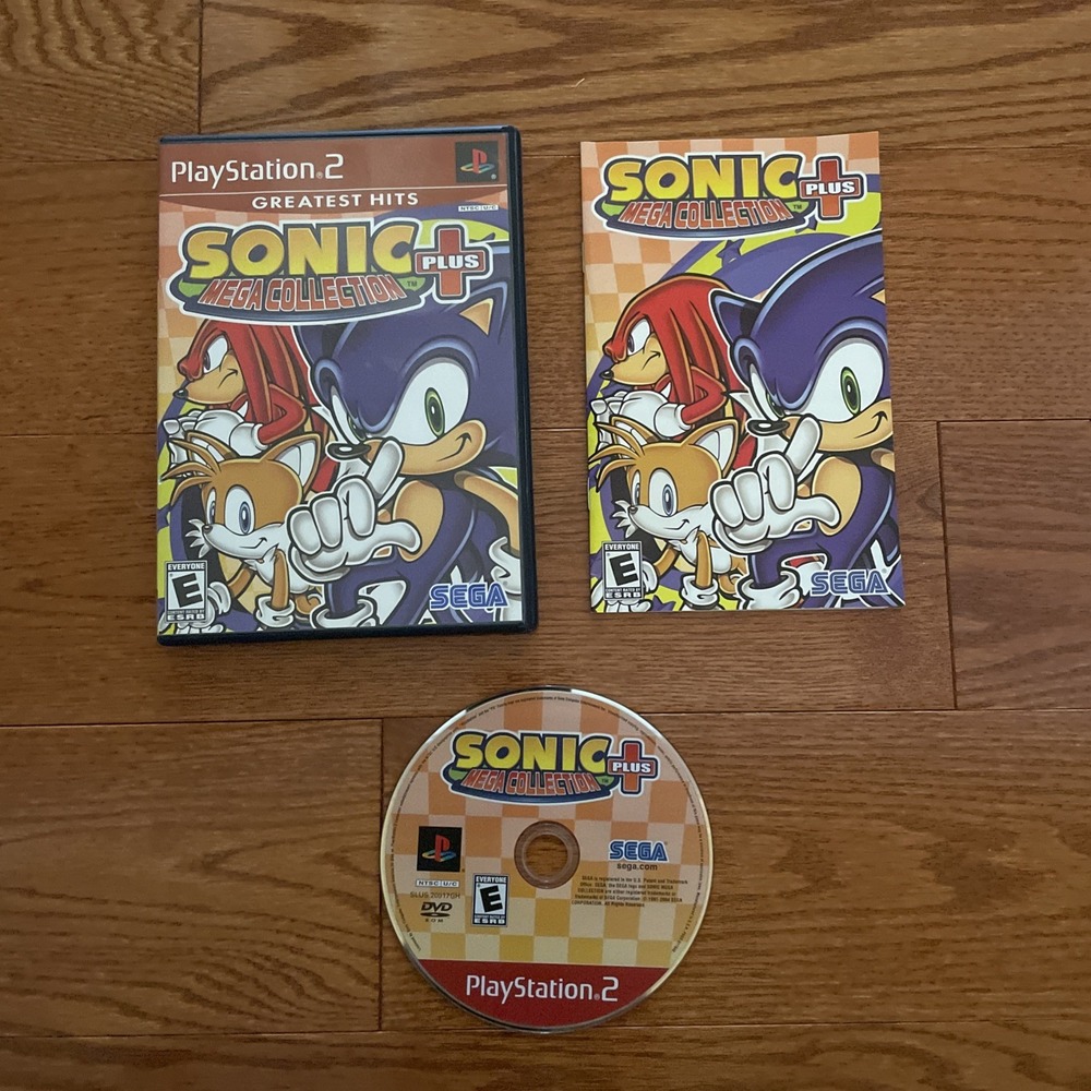 Sonic Mega Collection Plus PS2 PlayStation 2 Game Case & Manual Excellent Shape